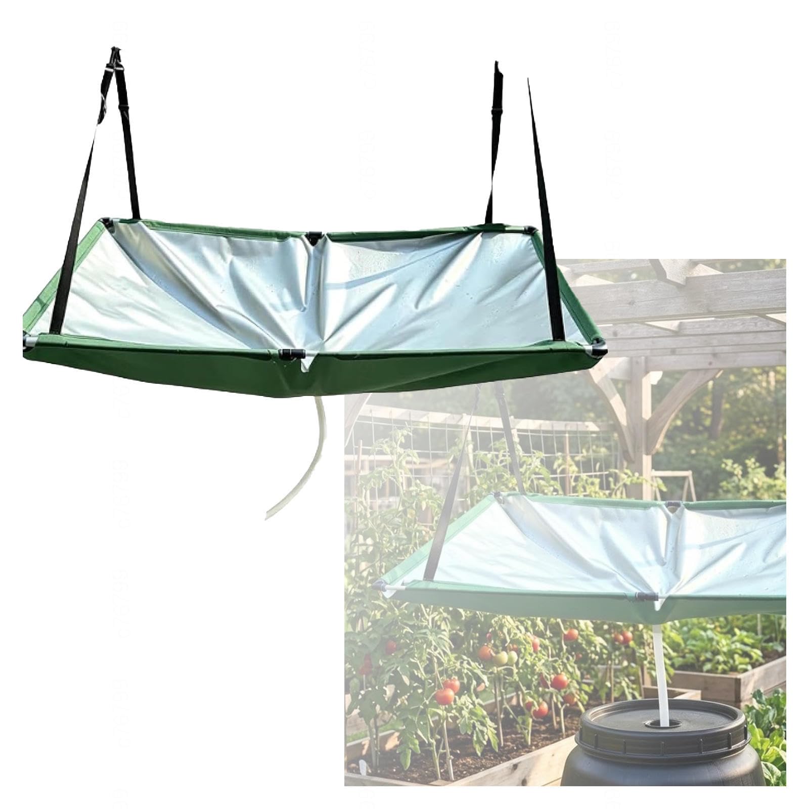 Raccoglitori D'acqua Piovana per Giardino Con Sistema Di Filtraggio E Raccordo per Tubo Sistema Di Raccolta Dell'acqua Piovana Per Prato, Cortile, Giardino, Balcone E Campeggio,3pc