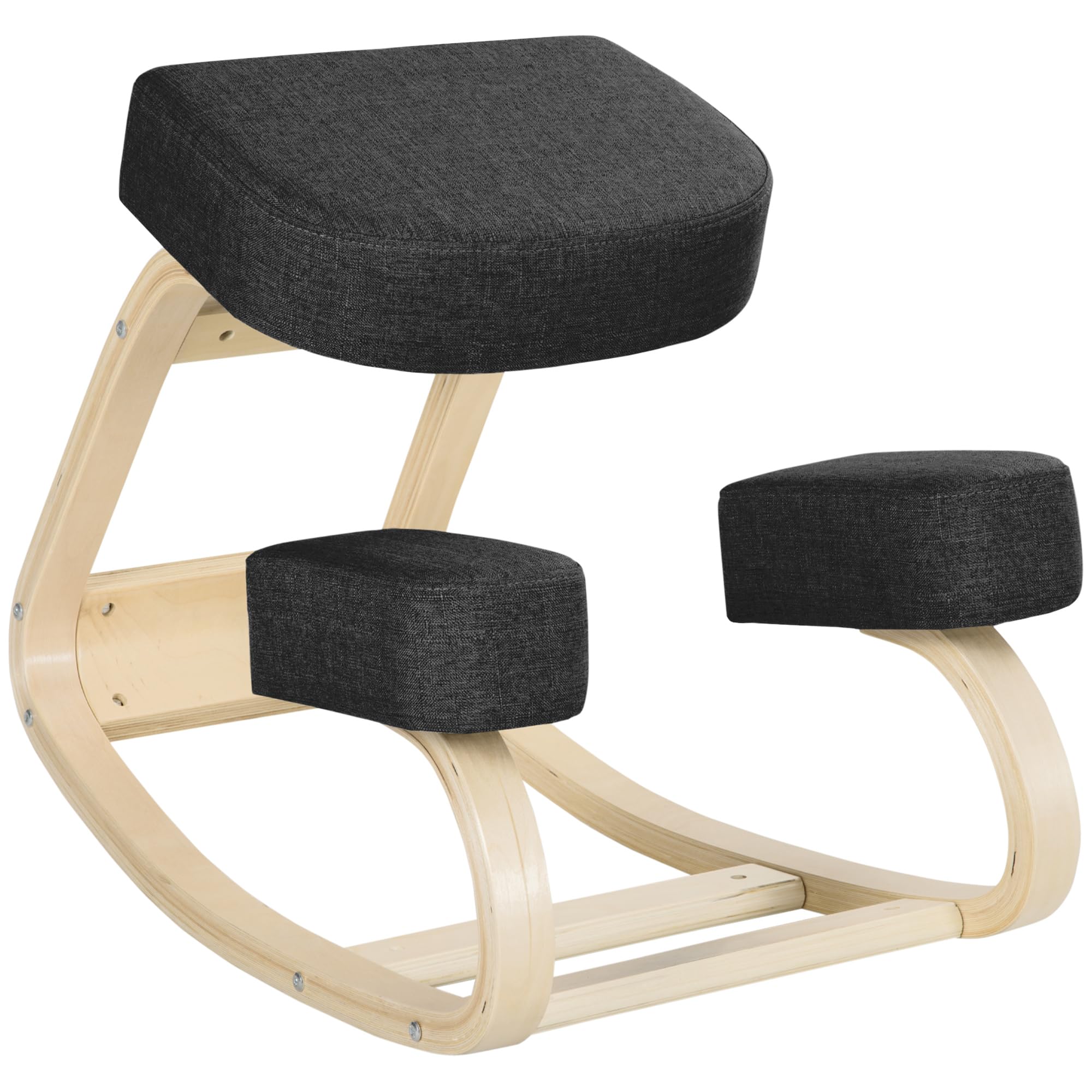 Vinsetto Ergonomischer Kniestuhl, Kniehocker Gesundheitsstuhl für Zuhause, Büro, Meditation, zur Verbesserung der Rückenschmerzen Nackenschmerzen Lindern & Körperhaltung Schwarz