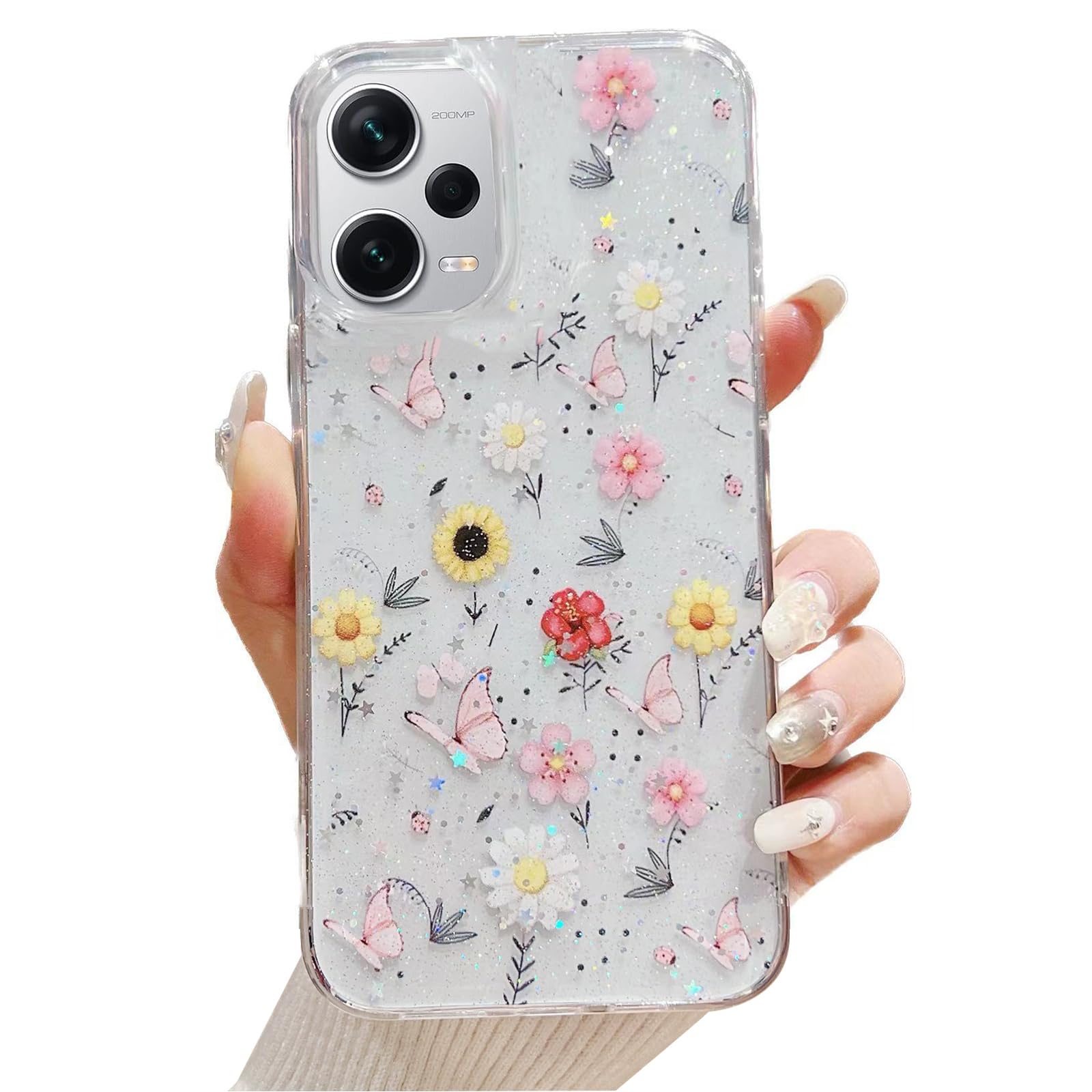 Custodia Per Xiaomi Redmi Note 10 Pro Con Fiori Trasparente - Silicone TPU Morbido - ATISIJIE - 2