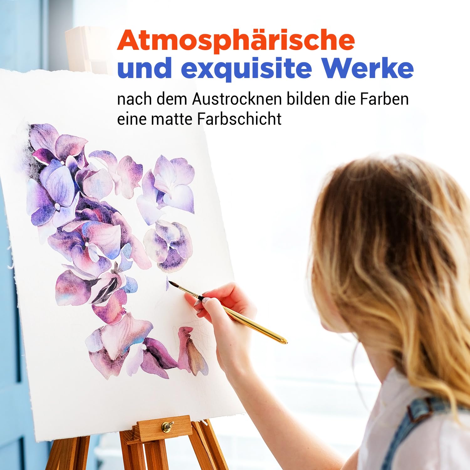 Aquarellfarben Set – 35 x Näpfchen Rosa Gallery Classic Aquarell | Professionelle Aquarell Set in Metallkasten | Hochwertig Künstler Aquarellkasten | Aquarellfarbe Wasserfarben