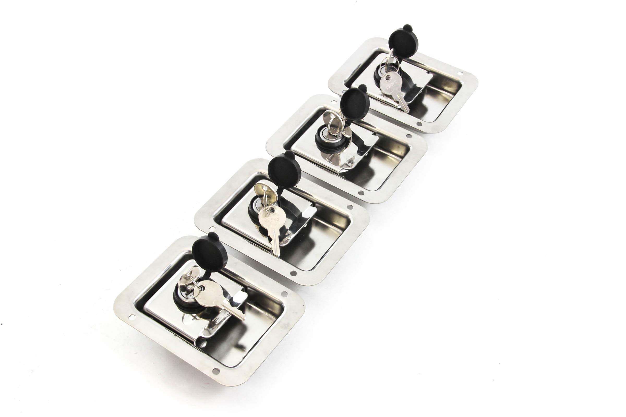 Tool Box Lock Stainless Steel Paddle Door Latch With Key Lock - For Trailer, RV, Or Tool Box (4-3/8" X 3-1/4") Trailer Latch - Foto 4