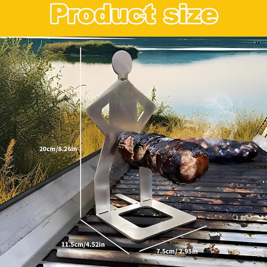2 Pezzi Porta Salsicce in Acciaio Inox, Creativo Supporto per Salsicce a Forma di Uomo, Accessori per Barbecue a Gas, Strumenti Hot Dog BBQ per Campeggio e Cucina Outdoor