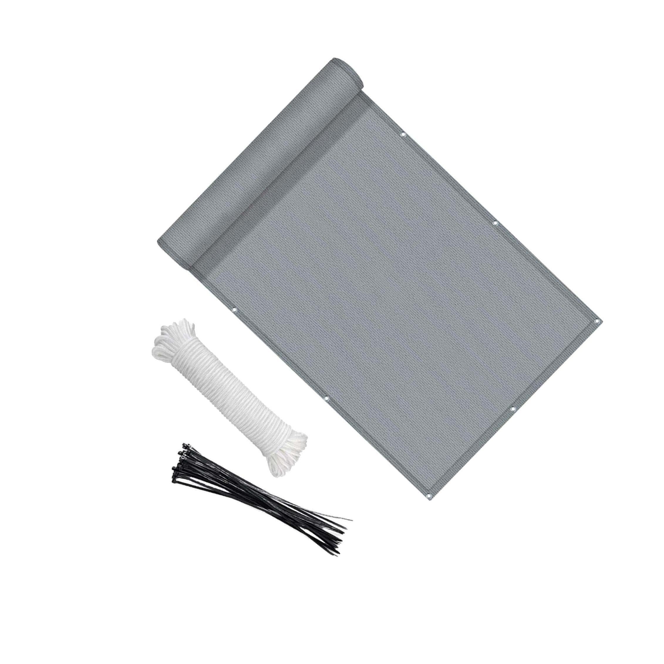 Schermo per la Privacy Leggero e Resistente al Vento per balconi Che garantisce Comfort e Privacy negli Ambienti Esterni. Copertura per Schermo per balconi, Grigio, 3x0.9 m