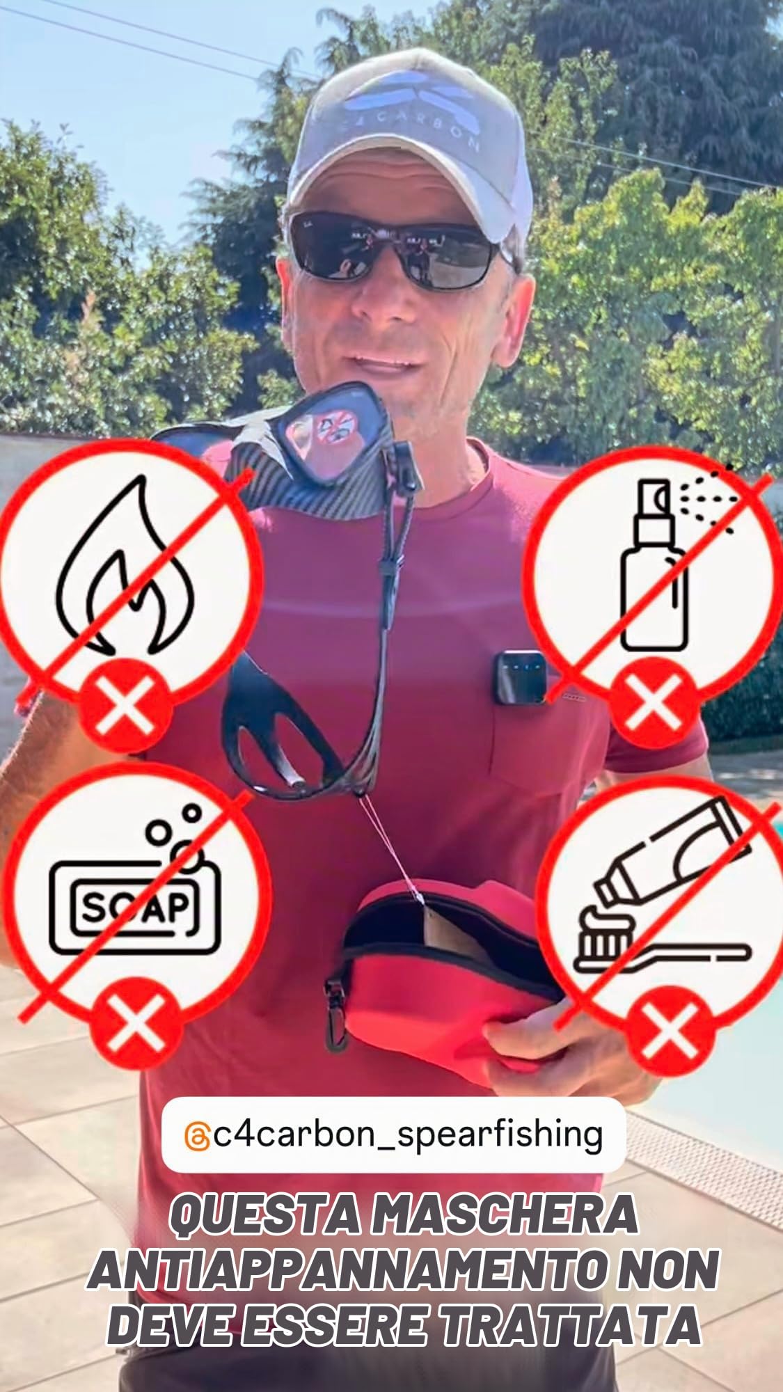C4 Falcon Maschera Subacquea Professionale per Apnea e Pesca di profondità (FALCON NERA ANTIFOG)