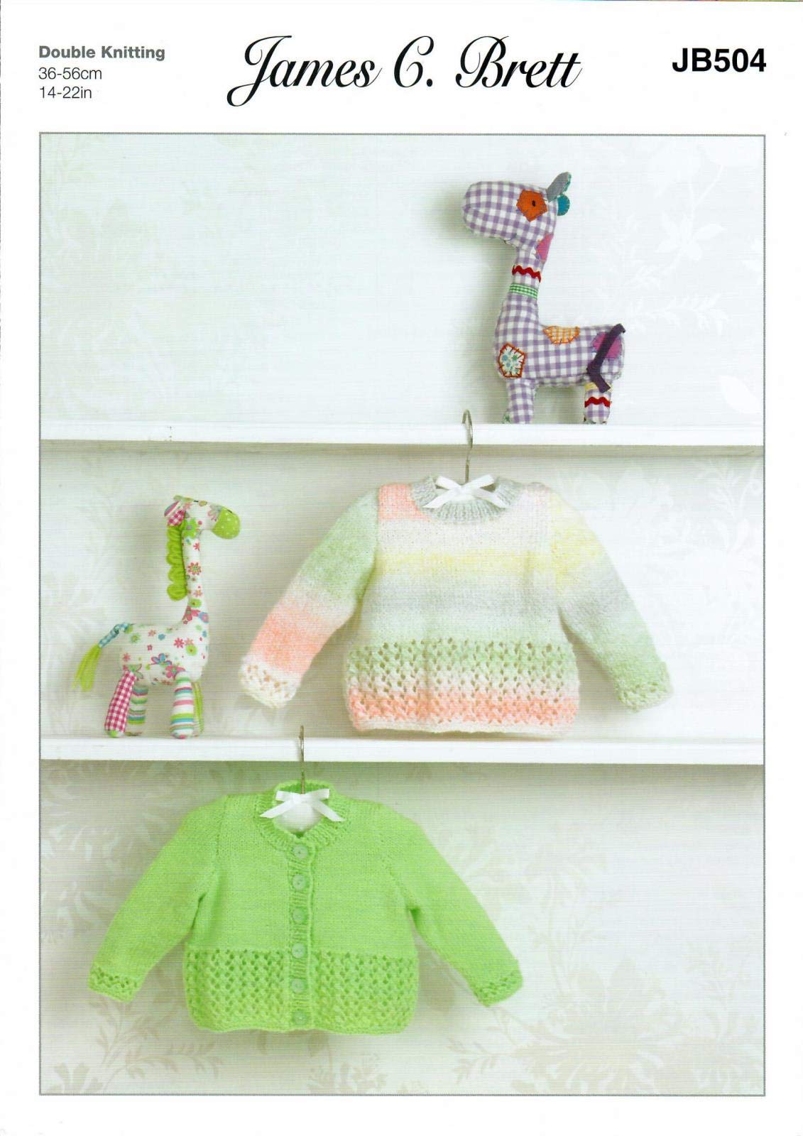 James C. Brett Multicoloured Jb504 Knitting Pattern Baby Cardigan And Sweater In Baby Marble And Supreme Baby Dk