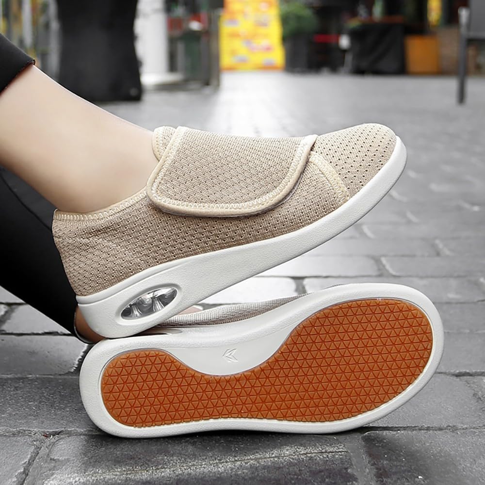 Buty dla diabetyków damskie bardzo szerokie wsuwane poduszki powietrzne zapalenie stawów ortopedyczne obrzęk spuchnięte kapcie regulowane sandały do chodzenia dla osób starszych