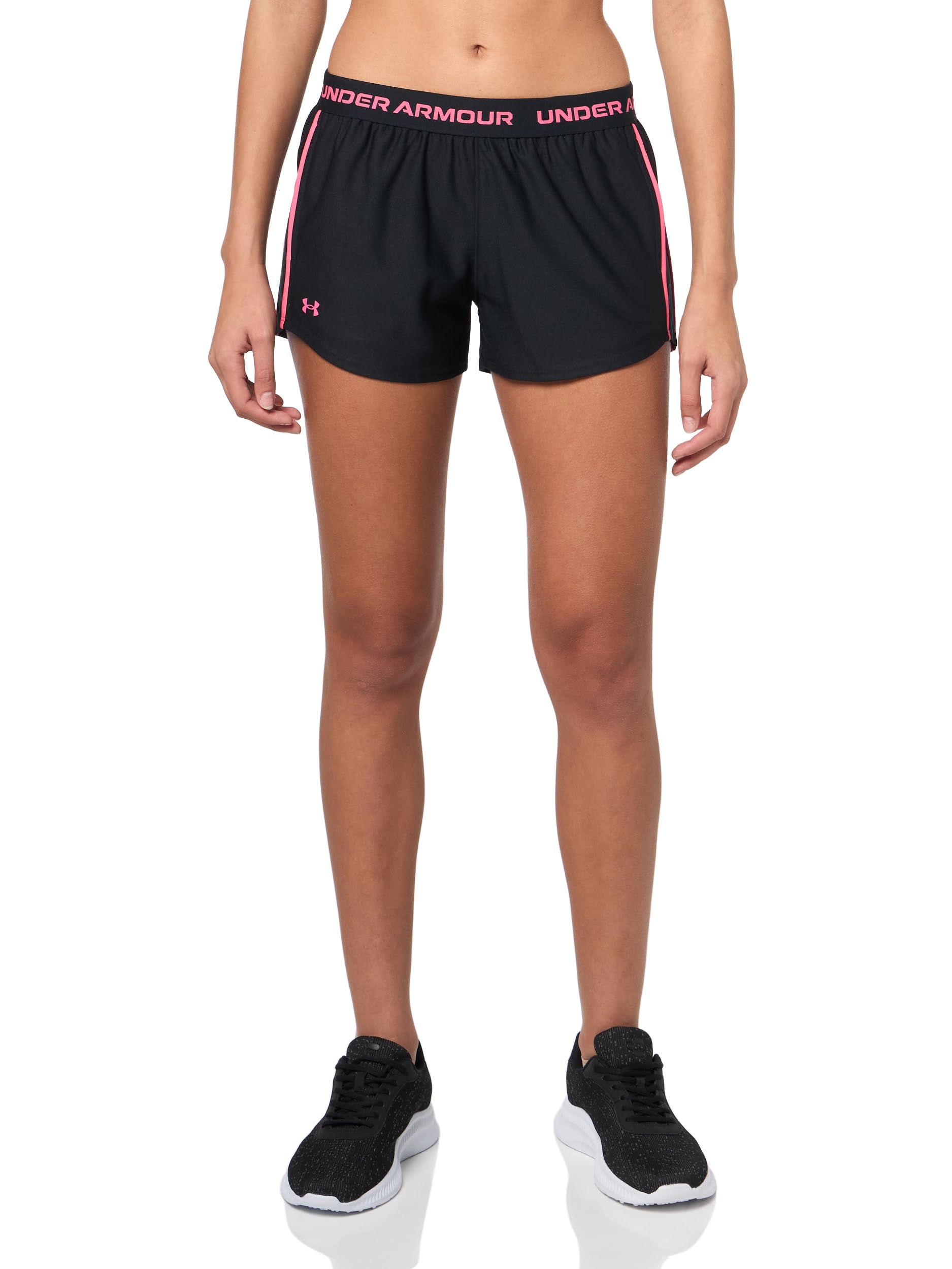(size m) under armour women's tech play up short, 3" inseam low rise with pockets