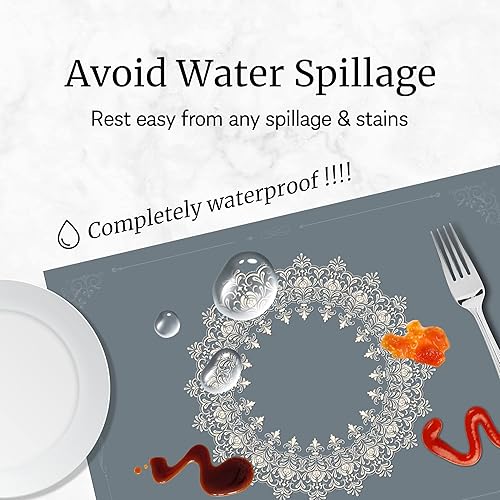 Miniatura 4 de Manteles individuales de papel impermeables  Juego de 6 manteles individuales desechables para mesa de comedor  Elegantes manteles individuales