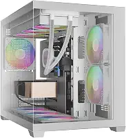 Gabinete Gamer Gamdias Aura GC10M ARGB V2 Branco com 3 Fans