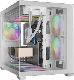 Gabinete Gamer Gamdias Aura GC10M ARGB V2 Branco com 3 Fans