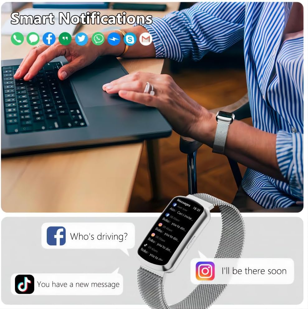 Health Fitness Tracker, Smart Watch with 24/7 Heart Rate, Activity Tracker with Blood Pressure and Blood Oxy-gen Monitor, 120 Sport Mode Waterproof Sleep Tracker for Women Men