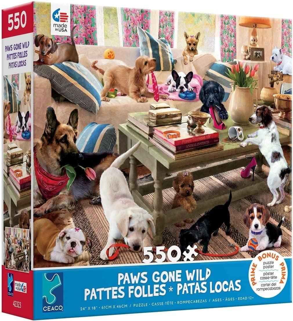 Paws Gone Wild Livingroom Rompers Puzzle - 550Piece