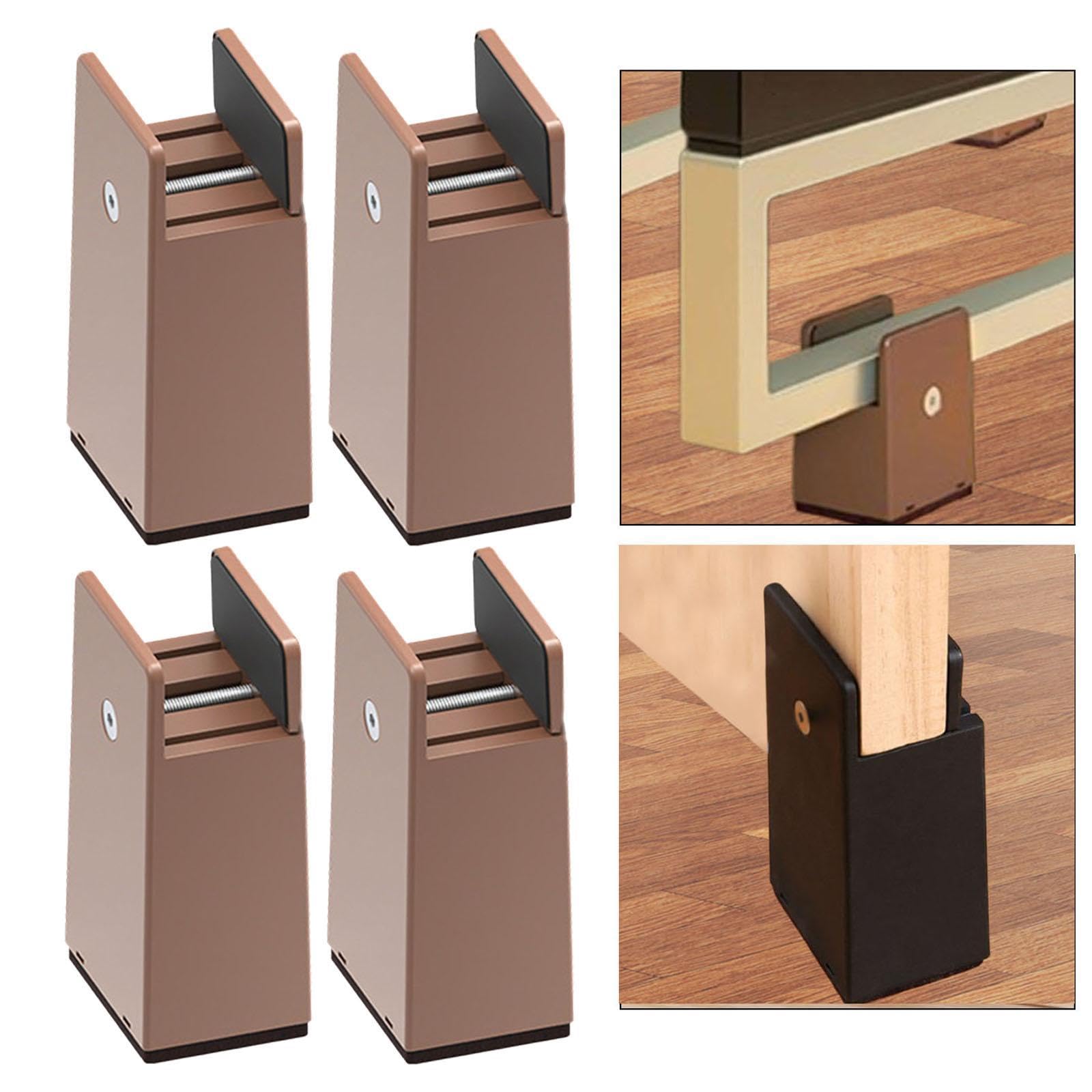4 Piezas de Elevadores de Cama, Elevadores de Muebles, Accesorios, Protector de Suelo, Bloques Portátiles, Extensores de Altura para Sillas, So, MarrÓn, Altura 10 Cm
