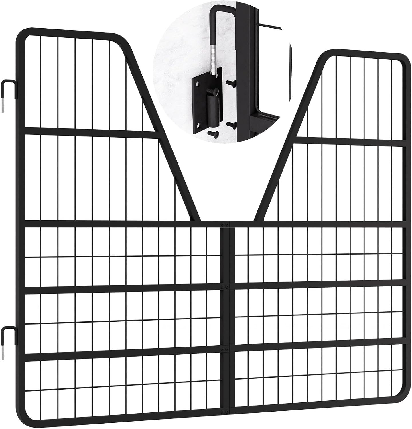 52''W x 42''H Heavy-Duty Steel Stall Guard for Horses, Chew-Proof Horse Stable Gate with 2 Way Swing, Tool-Free Install Horse Stall Doors for Standard Barn Doorways, 3 Layer (52''Wx42''H)