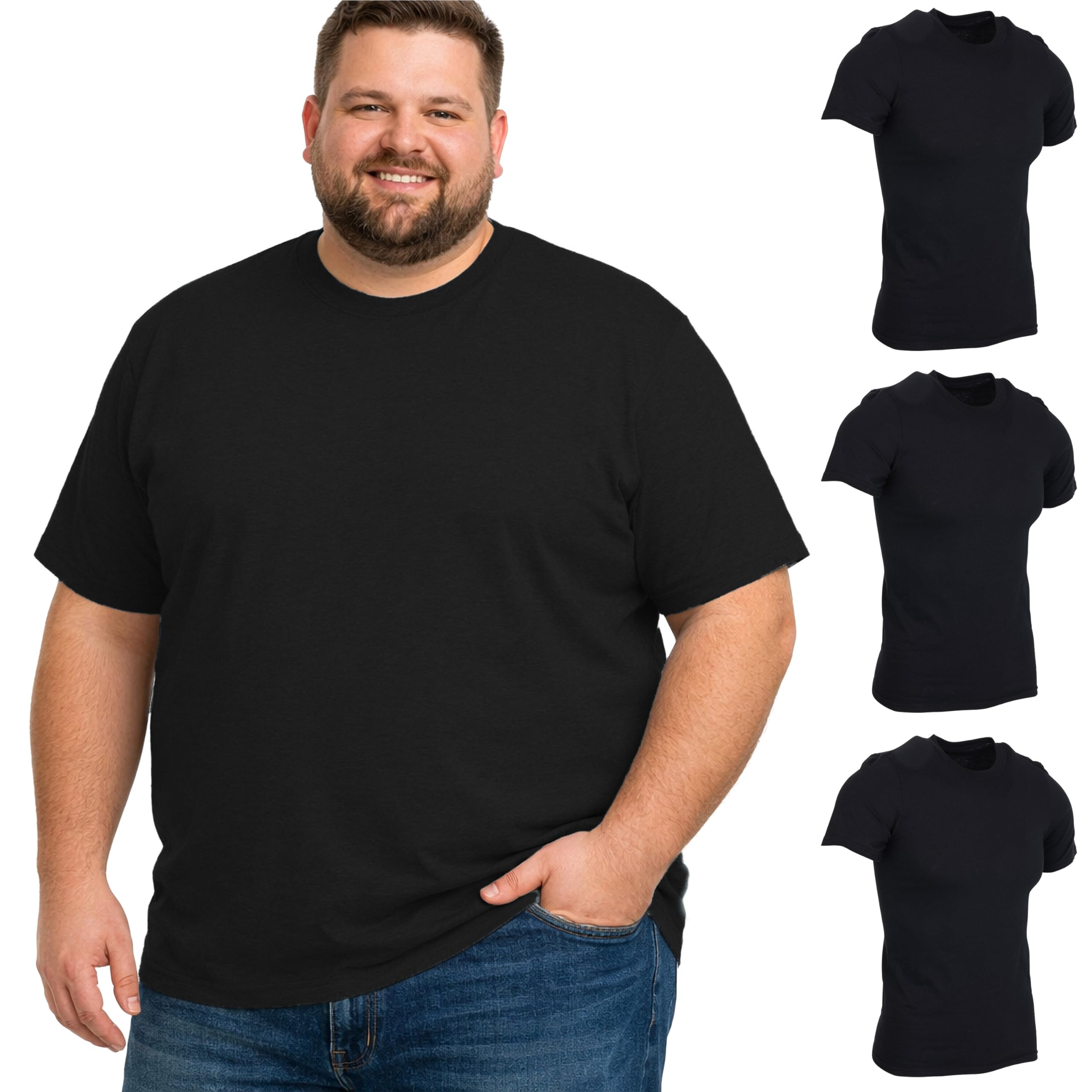 BILLIONHATS Mens Plus Size Tees Sizes Big Tall Cotton Tshirt in Assorted Color of T-Shirts