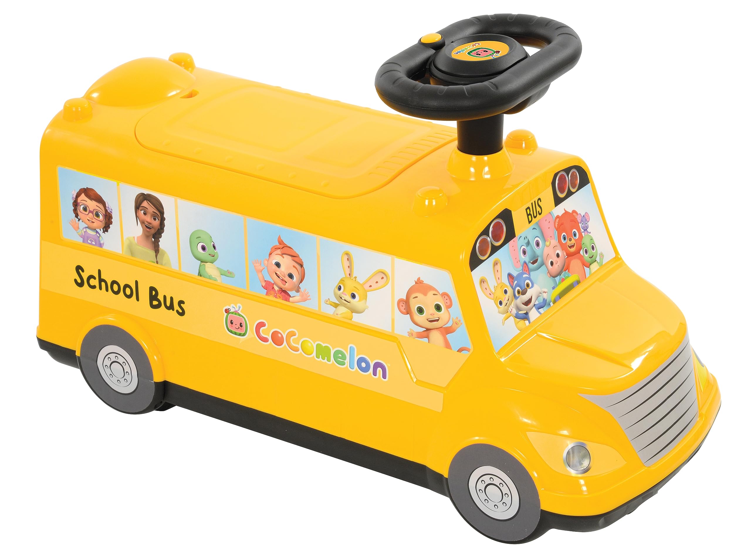 Kids CoComelon Ride-On with Sing-Along Feature | Officially Licensed with JJ & Friends | Robust Design, Puncture-Proof Wheels, Anti-Tip Feature | Seat Storage, Comfortable & Engaging Toy | Ages 2+