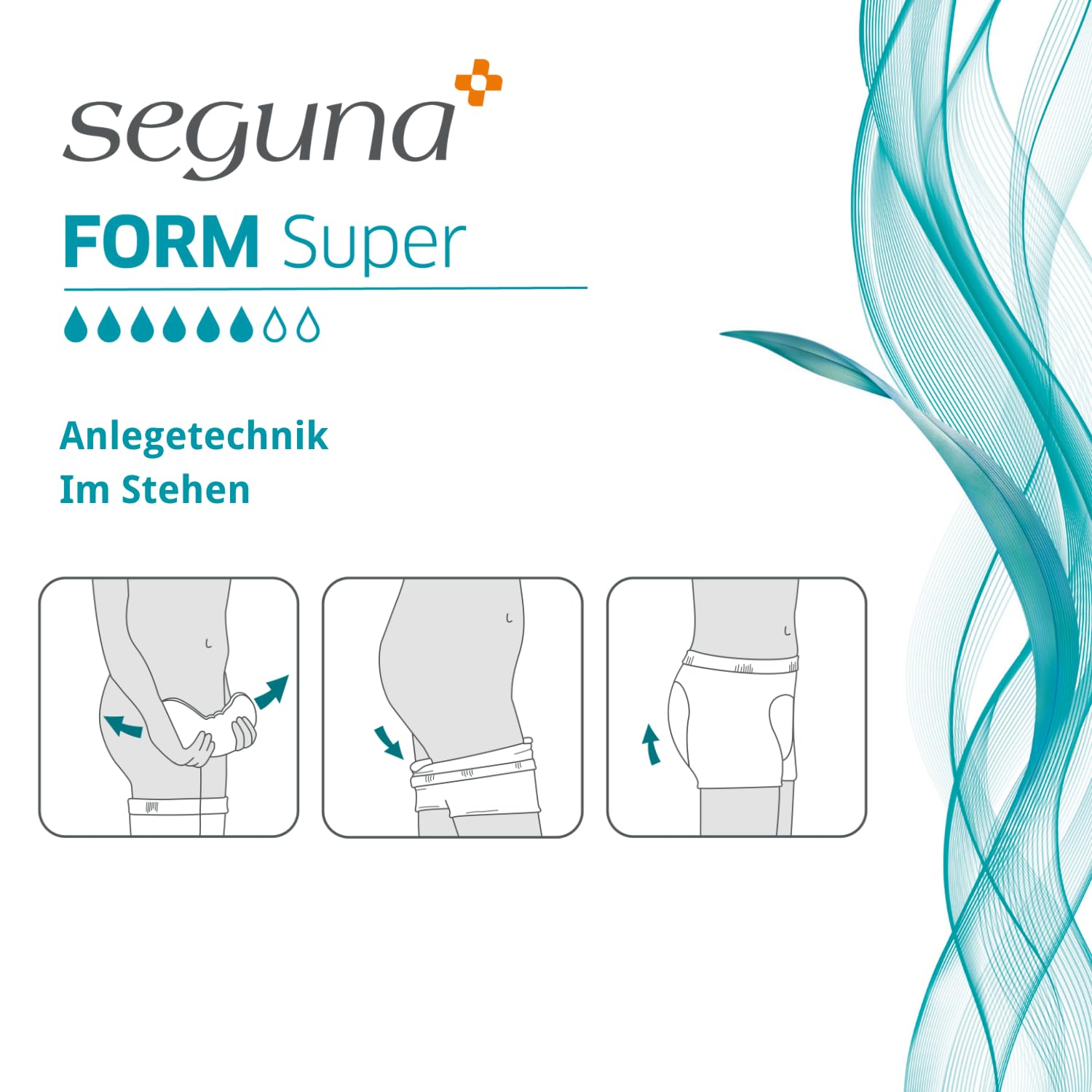 SEGUNA Form Super, Inkontinenzvorlagen für Frauen und Männer, Anatomische Vorlagen bei mittlerer Inkontinenz, Stuhlinkontinenz (Sparpaket (4 x 25 Stück))