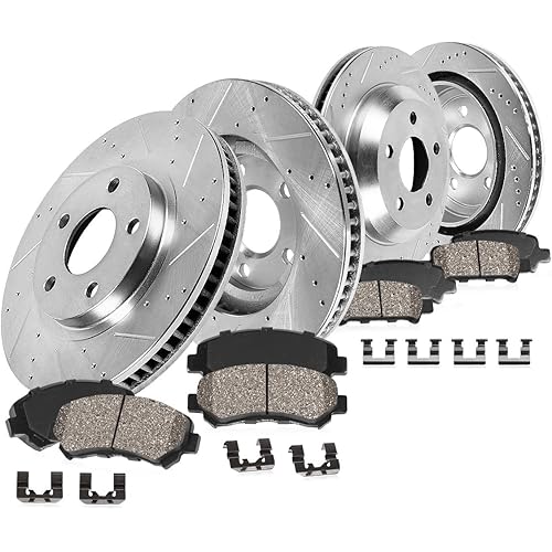 Callahan CDS02169 FRONT 305.05mm + REAR 294.89mm D/S 5 Lug [4] Rotors + Brake Pads + Clips [fit Crown Vic Marquis]