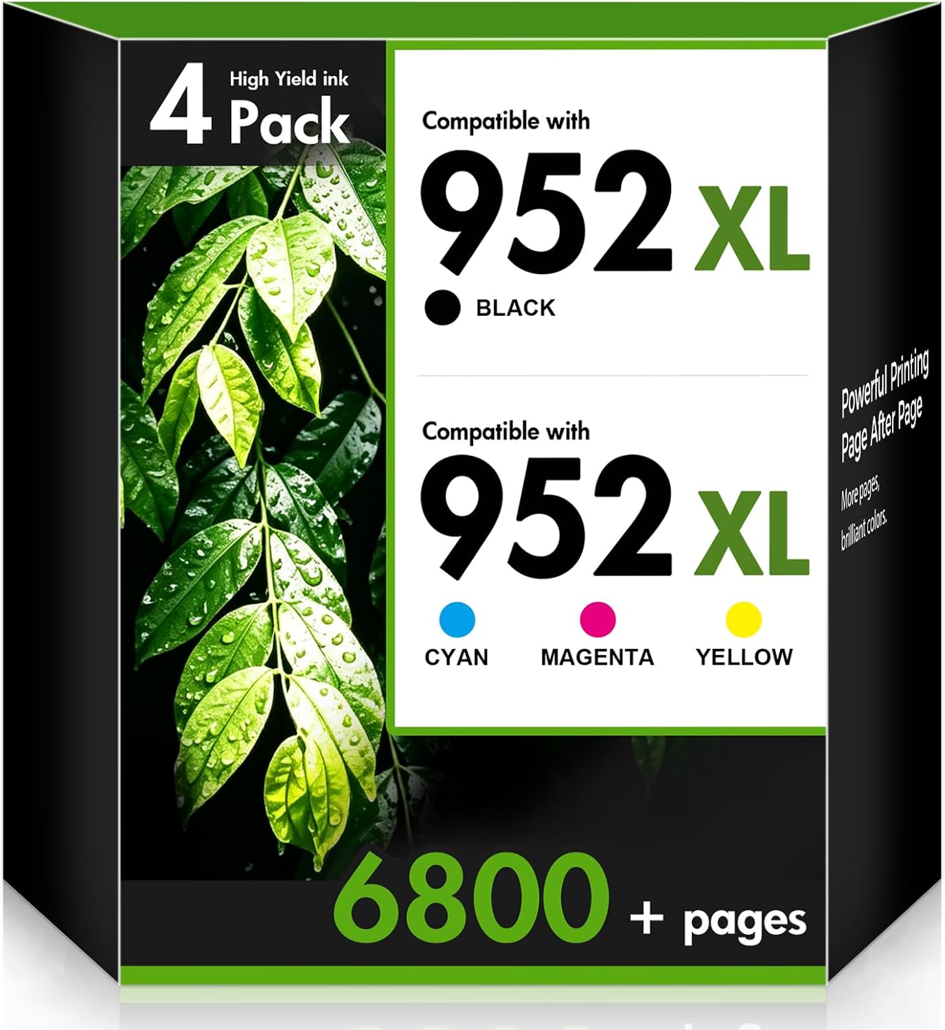 952XL 952 XL 8710 Ink Cartridges Black and Color Combo Pack for HP Printers