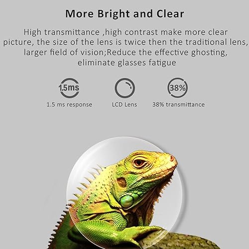 Miniatura 4 de Gafas 3D activas con obturador activo, 144 Hz para proyector 3D DLP L Ink 3D, gafas de 1080P portátiles por personas Myopic con batería de larga