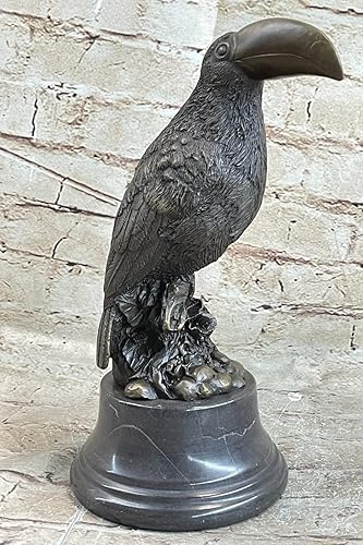 EUROPEAN BRONZE Estatua Escultura de pájaro de vida silvestre estilo francés, bronce fundido en caliente, figura decorativa de regalo