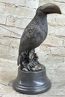 EUROPEAN BRONZE Bird Lover Collector Bronze Marble Statue Collectible Figurine Toucan Brazil Los Decorative Artwork Gift Sale