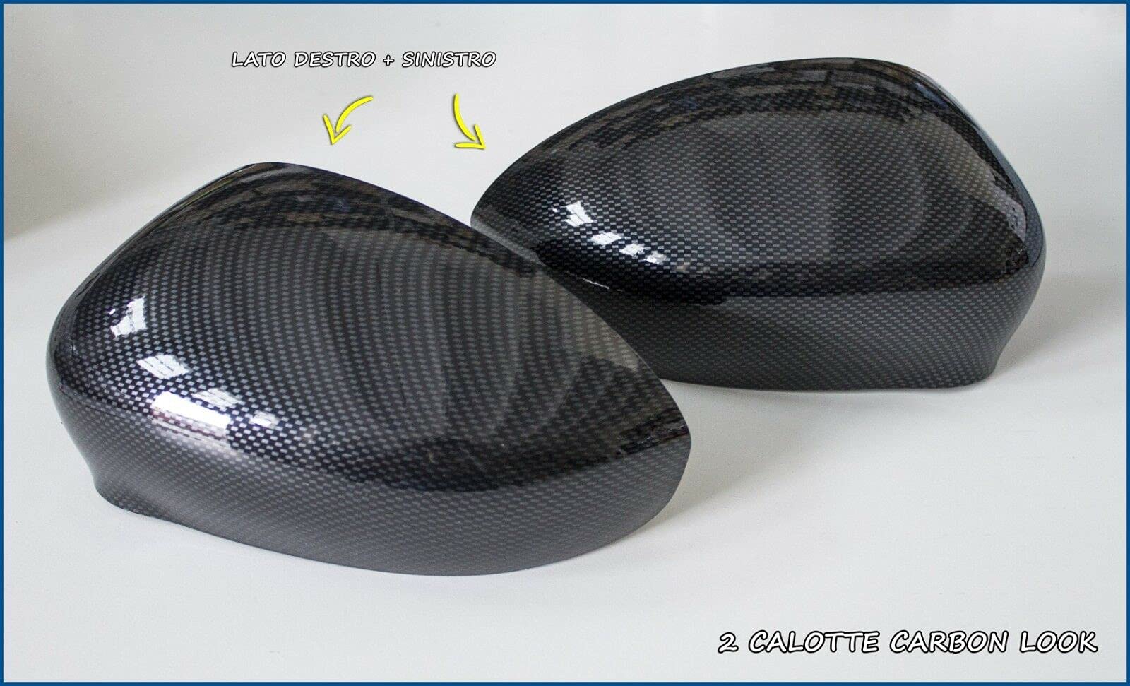 Generico Calotte Mito Nero in Carbon Look 2 per Specchietti retrovisori Kit 2 Calotte Destra Sinistra 800706-800707