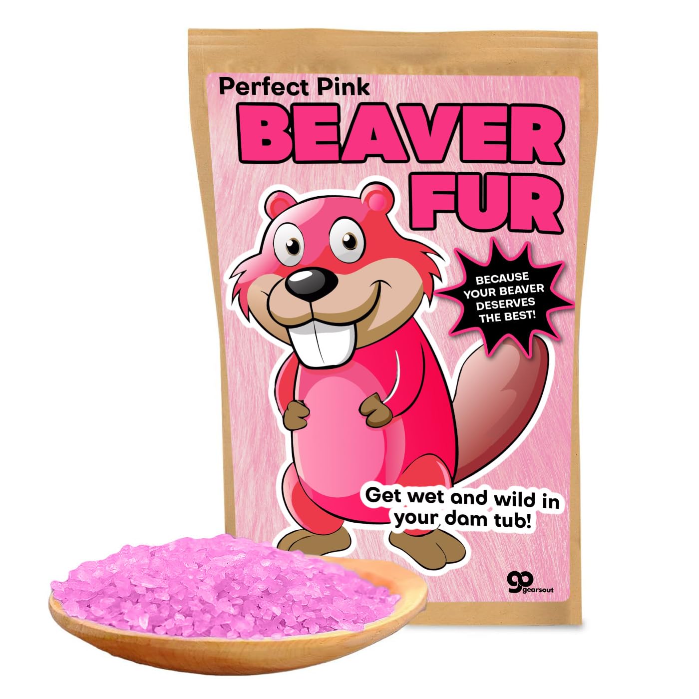 Pink Beaver Fur Bath Soak Funny Gag Gifts for Women Gift Basket Ideas Stocking Stuffers Wild Ladies Night Party Favors Prank Presents