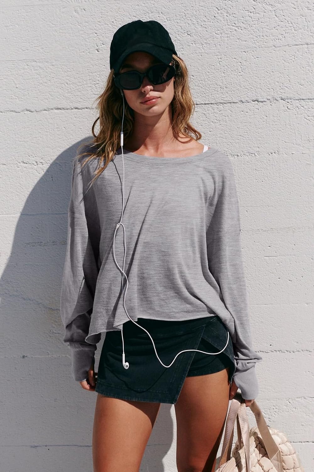 LASLULU Womens Open Back Long Sleeve Workout Tops Athletic Shirts Boat Neck Casual Running Tee Y2k Yoga Gym Tops - Image 2