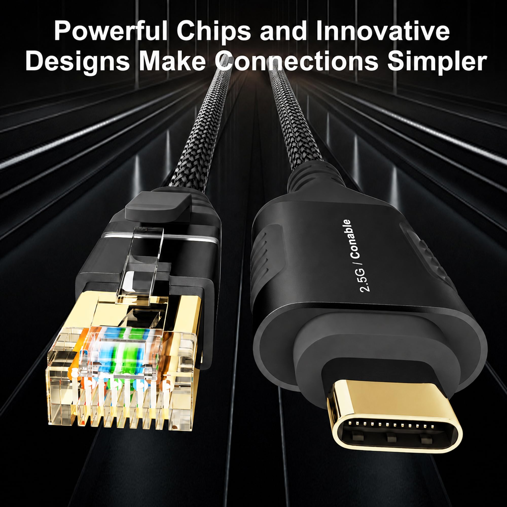 2.5G USB C al cavo Ethernet 1,2 m, USB C ad alta velocità al cavo di rete