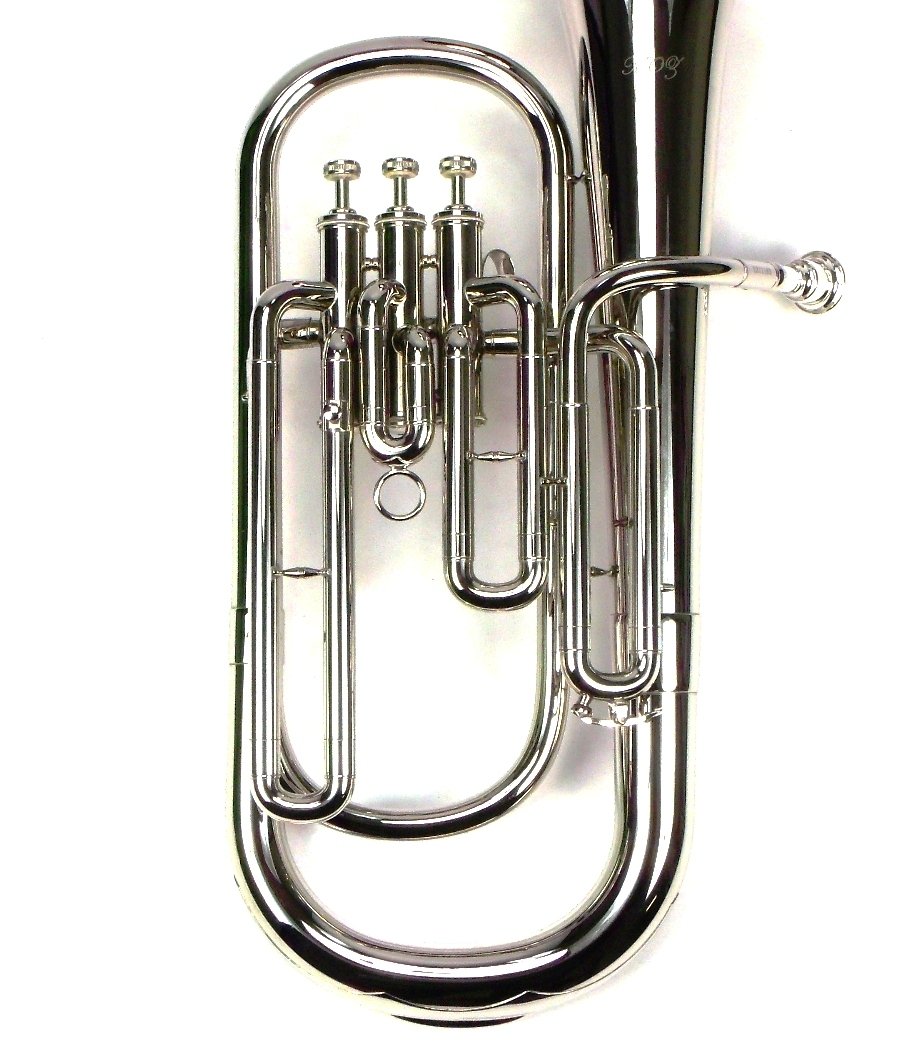 Advanced Monel Pistons Bb Baritone Horn w/Case and Mouthpiece-Nickel Plated Finish - Image 5