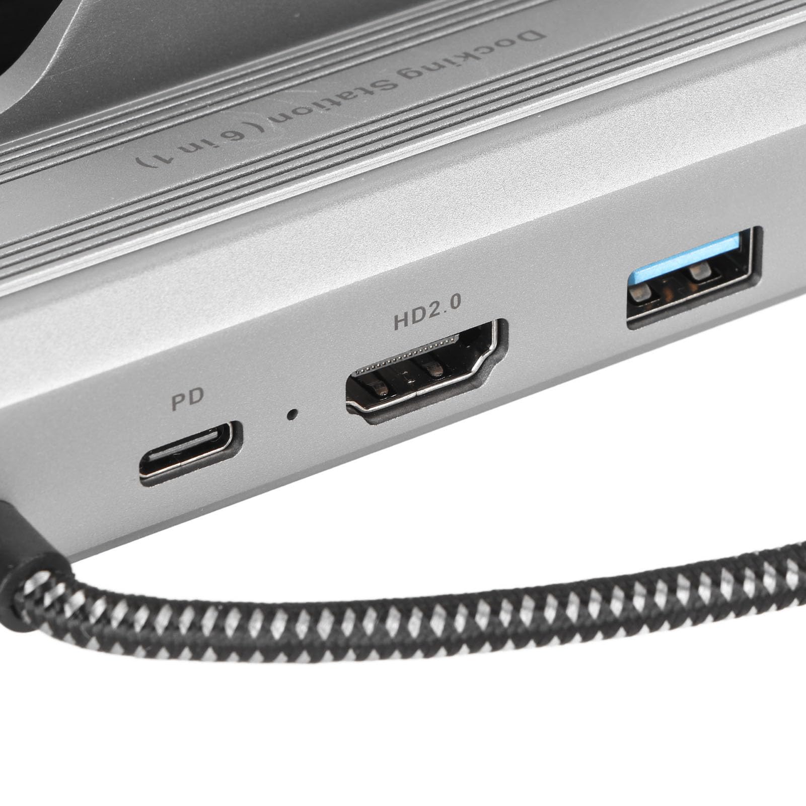Docking Station Tipo C M Alimentatore PD 6 in 1 USB 3.0 RJ45 HD Interfaccia Multimediale Dock 2.0 per Appassionati di Giochi Steam Deck Materiale Metallico (V258)