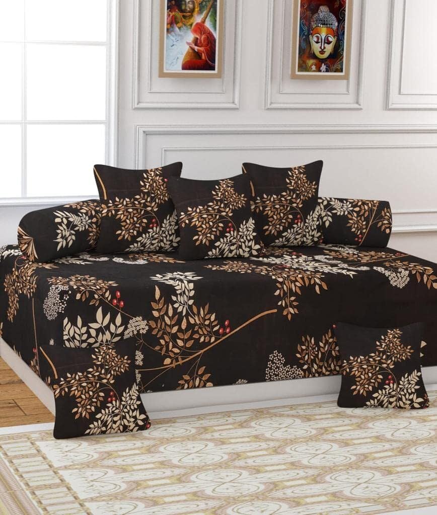 Polycotton Floral Diwan Set (Brown)_BZ_dwn-Choco-flowr-Coffee-image-4