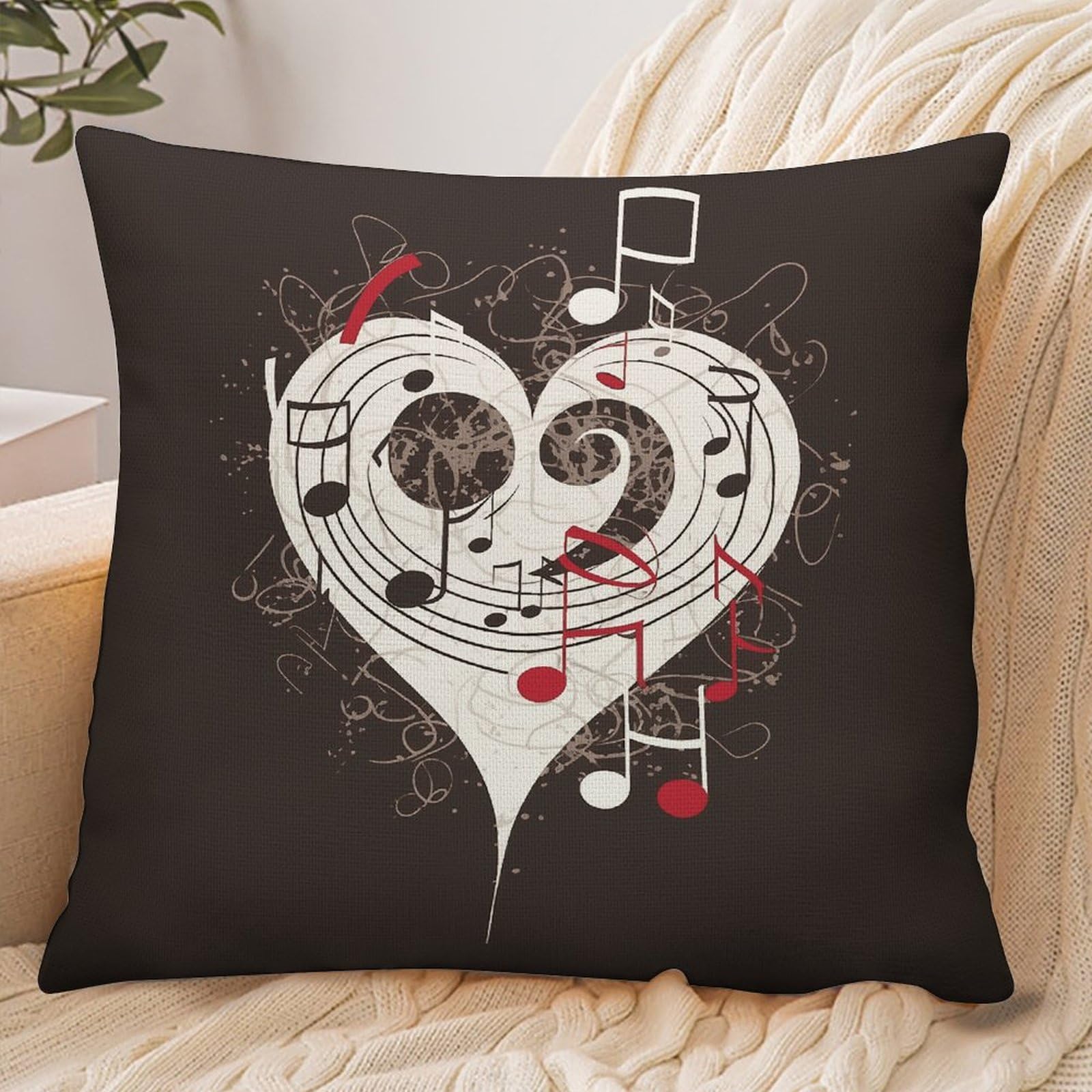 Fekiloot Style Music Symbols Love Pillowcase Pillow Sham Pillow Case
