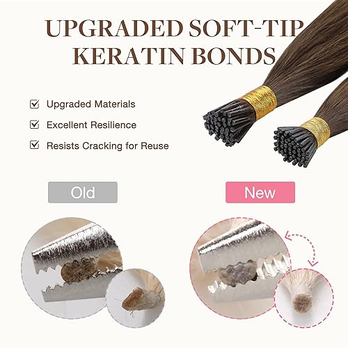 Miniatura 5 de GOO GOO Extensiones de cabello humano real, 20 pulgadas, 1.76 oz, 50 S, extensiones de cabello Remy invisibles, #1 negro azabache #1