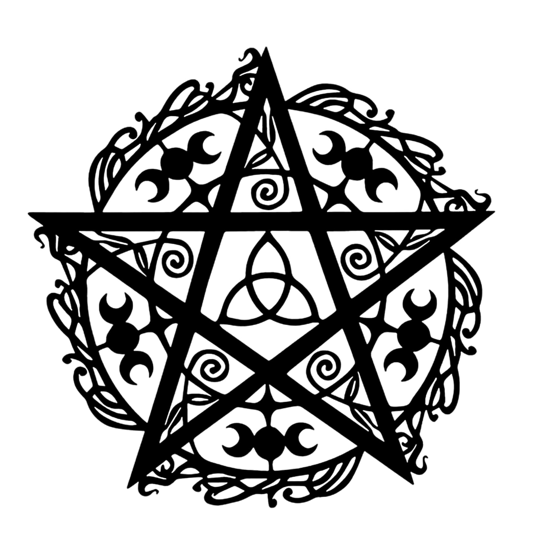 Wasise Witchy Home Decor - Gothic Wall Art, Pentagram Decoration Metal Wall Art, Pagan Decor for Wiccan Decorations, Black Gothic Walls Hanging Decoration, Witchy Gifts for Women,Pentagram Decorations