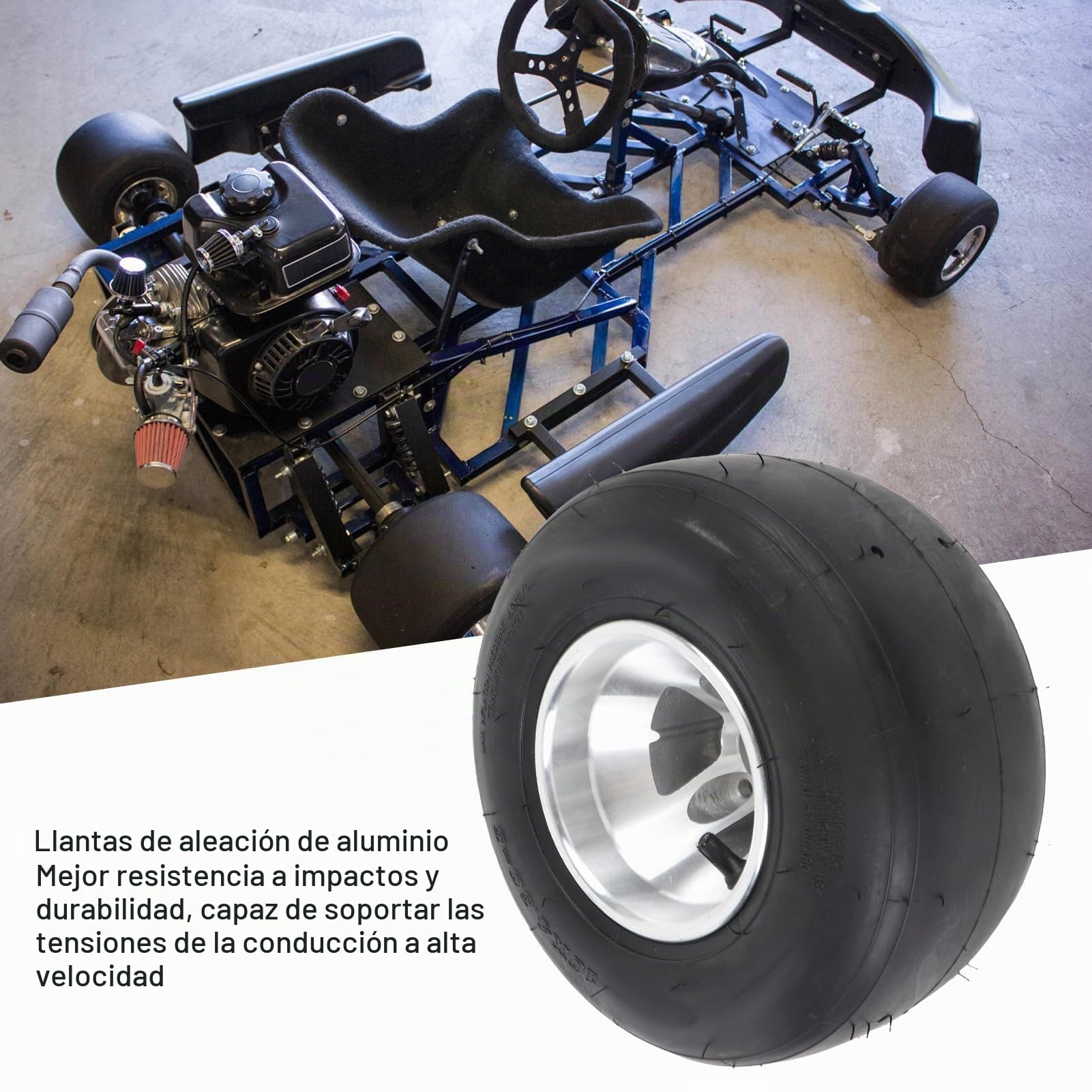 10 X 4.50-5 Llanta de Ruedas Delanteras, Carro de de ATV UTV Go Kart Road Tire con Borde bajo Deslizamiento bajo Control 4PR sin Tubra sin Tubra