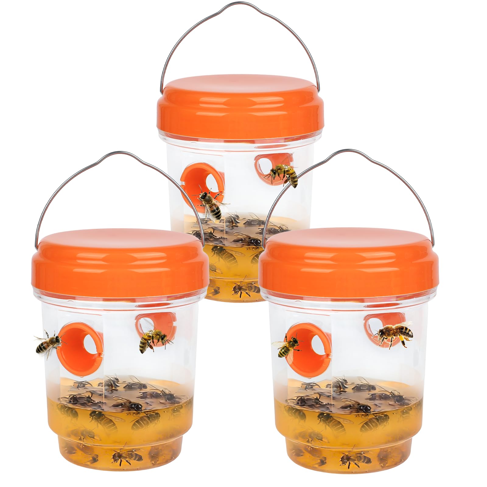 3 Pack Wasp Trap Effective Wasp Nest Killer traps Hanging for Outdoor-Indoor, Reusable Yellow Jacket Traps Killer, Hornet Trap, Bee Catcher Insect Control for Garden Outdoor Courtyard