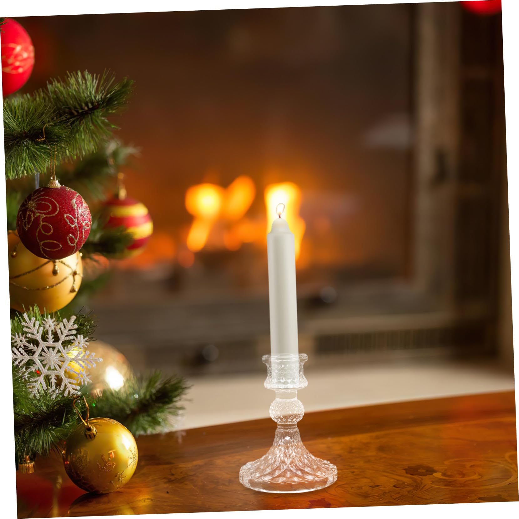 PRETYZOOM 6pezzi Portacandele in Vetro Trasparente Conici Centrotavola per Candele Decorazioni da Tavolo per Feste Natale Matrimonio San Uso da Scrivania e Eventi