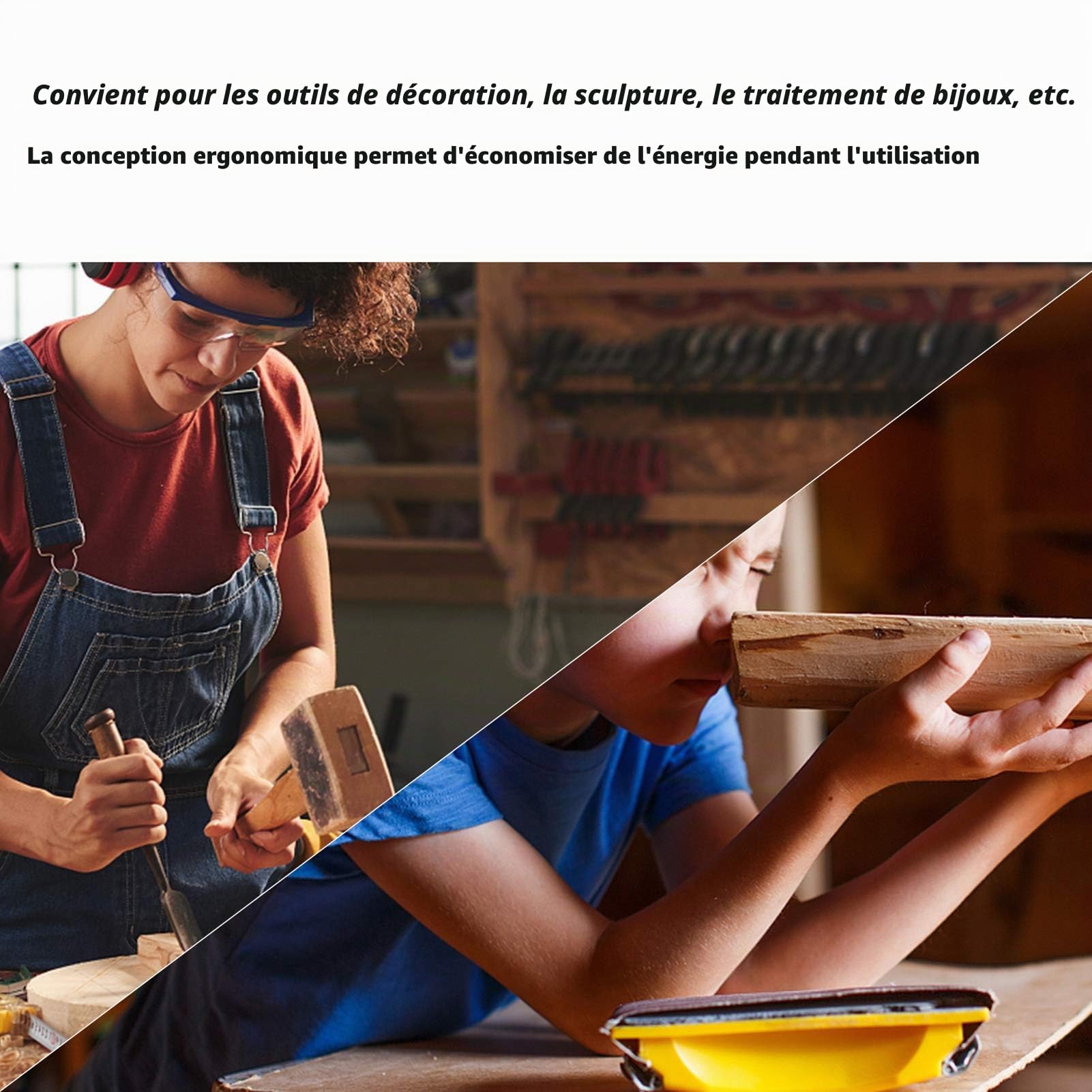 12 Pièces Outils de Sculpture sur Bois, Jeu de Ciseaux à Bois avec Manche en Bois et Moulinet Couteau à Sculpter Outil de Sculpture pour Débutants, Graveurs et Artistes