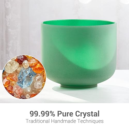 Miniatura 75 de SOLSHINE Juego de 7 cuencos de cristal de 6 a 12 pulgadas para curación de sonido con 2 fundas de carring gratis, mazo de cristal y reparador de 7