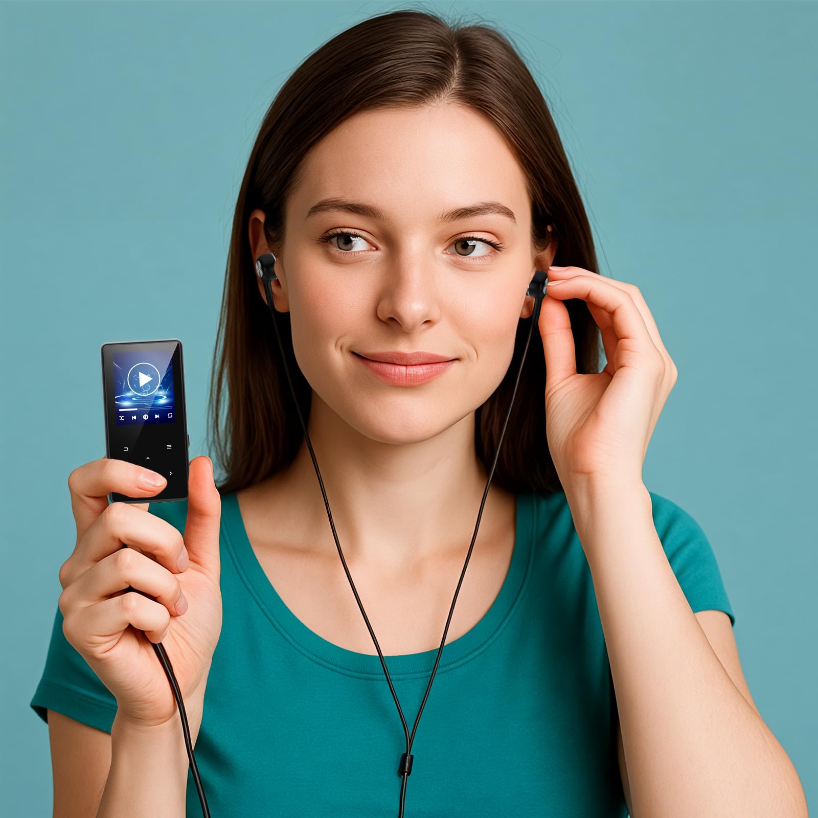 MP3 Player 64GB mit Bluetooth, Mini Digitaler Musik Player mit Lautsprecher, FM Radio, HiFi Audio, MP3 & MP4 Player, Kopfhörer inklusive