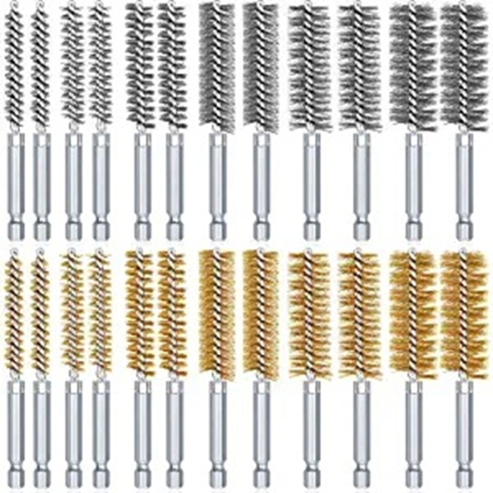 Xnuiasqe For Drill For Power For Drill Impact Driver Bore Brush 24Pcs Wire Cleaning Stainless Steel Cleaning Set