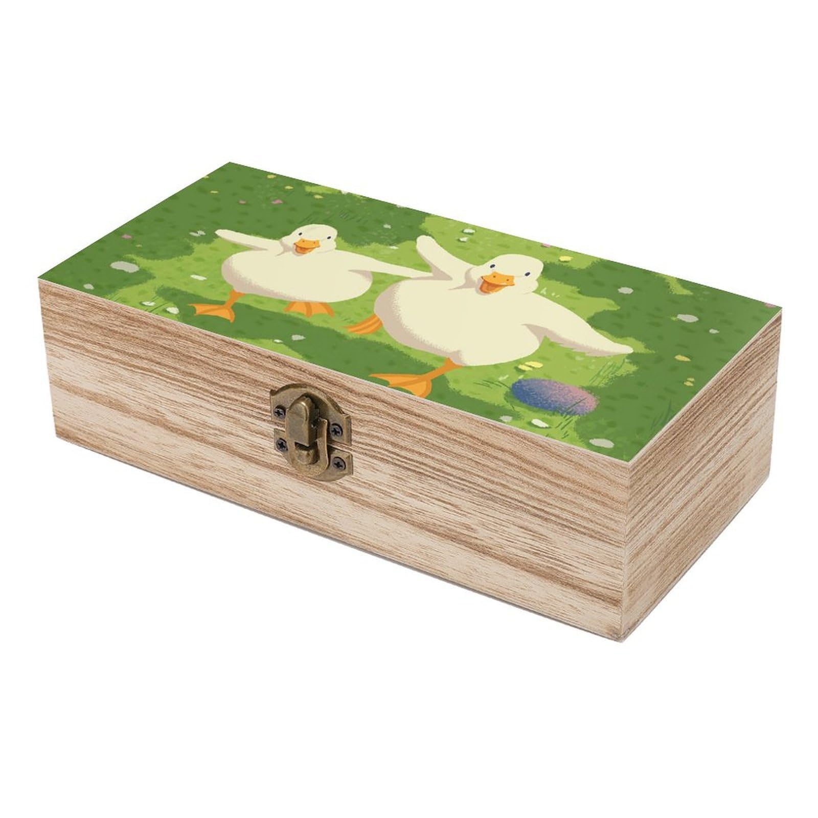 木製のアヒル 隠し箱 ジュエリーボックス 木製のアヒル 隠し箱