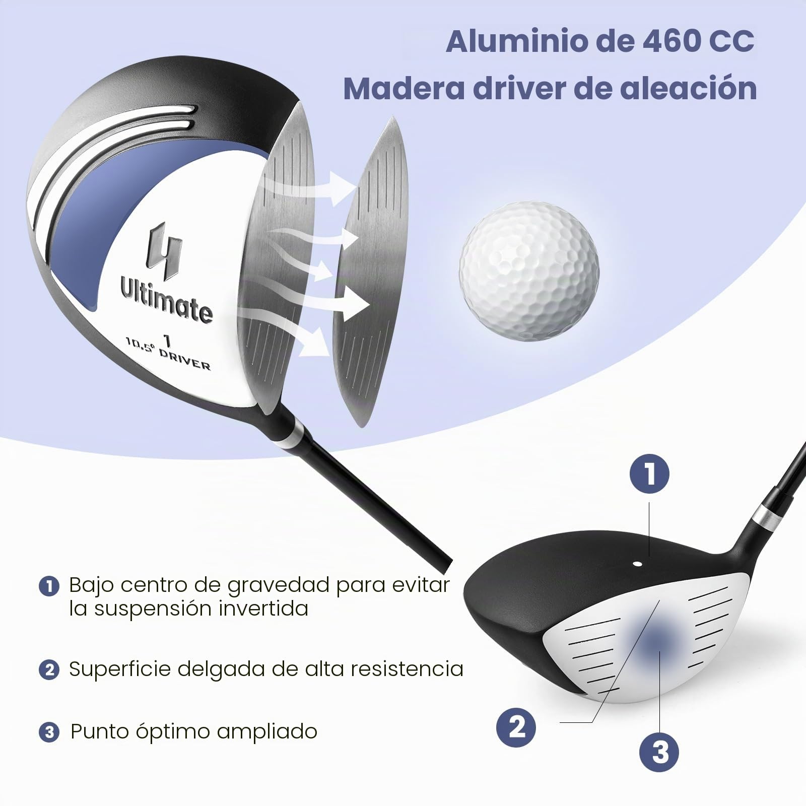 LIFEZEAL Juego de Golf Completo de 9 Piezas para Adultos
