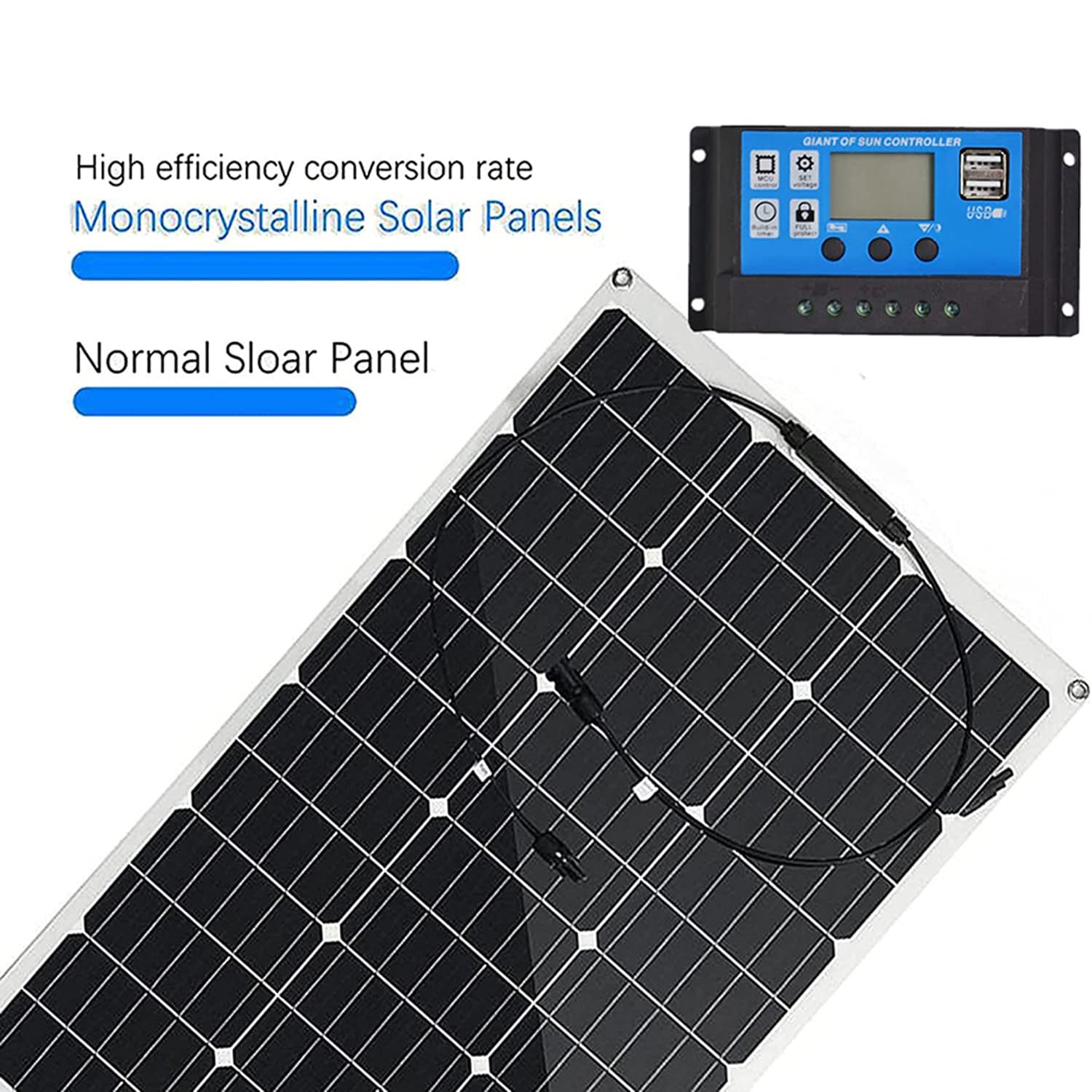 Pannelli solari, Moduli solari Flessibili, Moduli solari monocristallini per casa, Campeggio, Auto, Case mobili, Barche (600w)