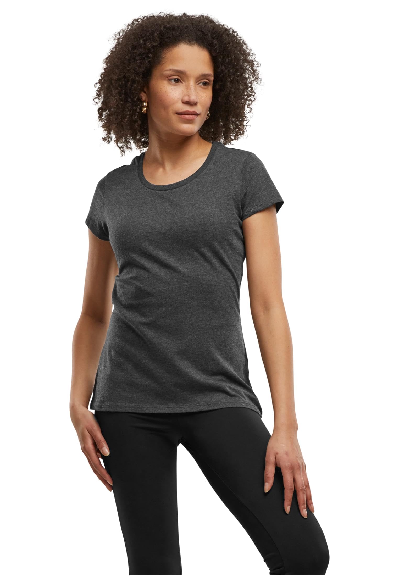 Build Your Brand Women's Gris T-Shirt Basic