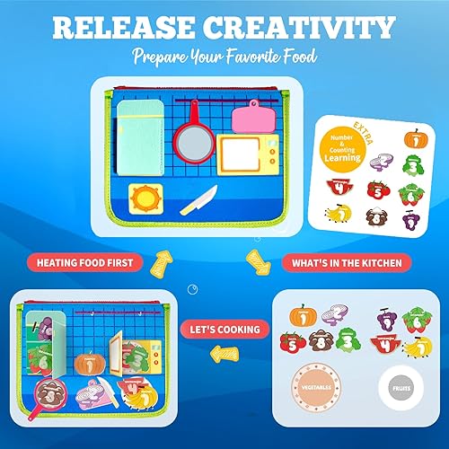 Miniatura 4 de Tablero de actividades Montessori para niños de 1 año, regalos de cumpleaños sensoriales para bebés, juguetes educativos para niños de 1 a 3 años,