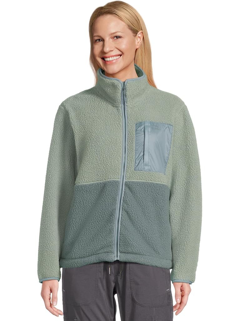 Gray L.L.Bean Mountainside Fleece Jacket Color-Block