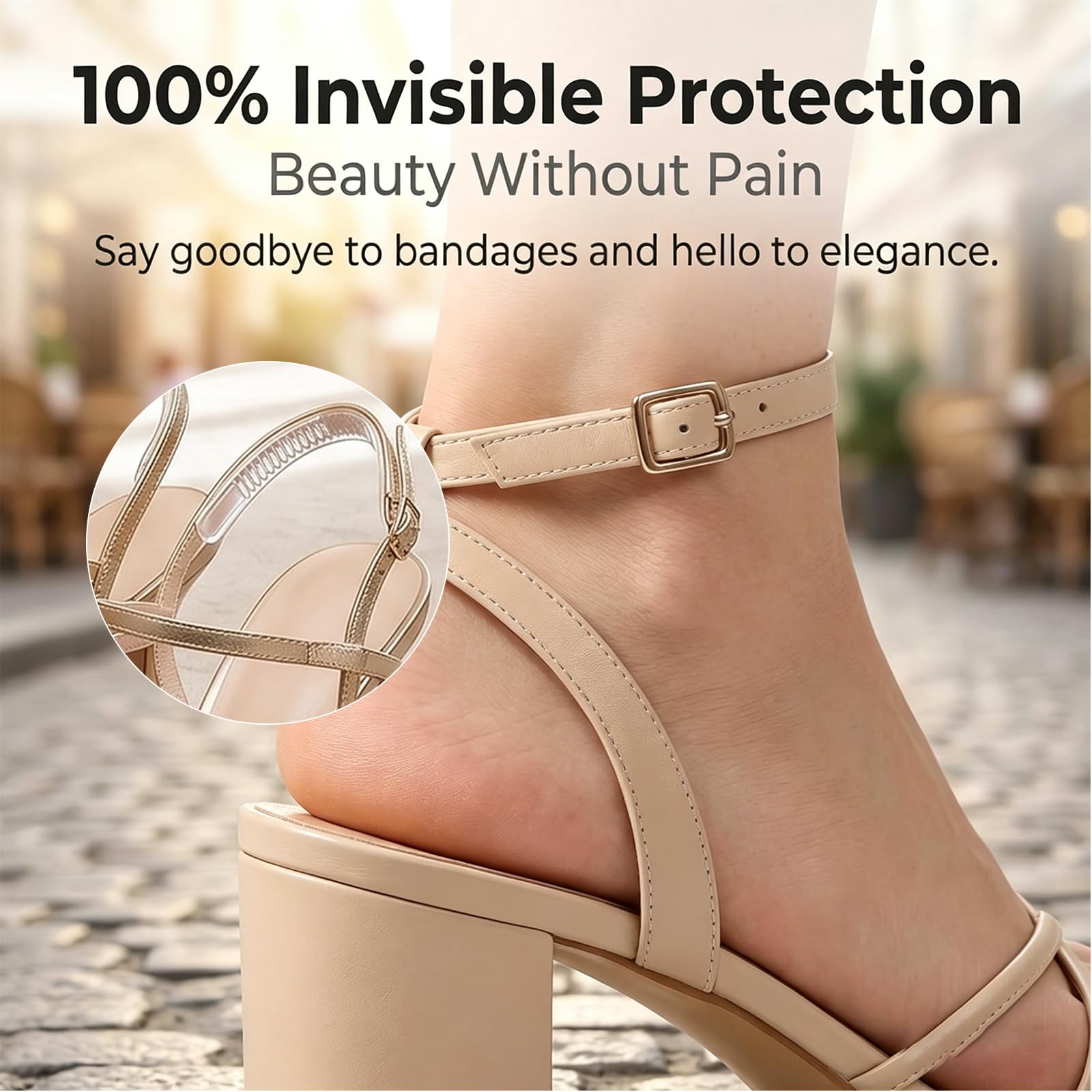 16 Stück Silikon Fersenpolster für Damen, Selbstklebende Anti-Rutsch Fersenschutz Gelpads für High Heels, Sandalen und Slingbacks, Transparente Einlagen gegen Blasen und Reibung